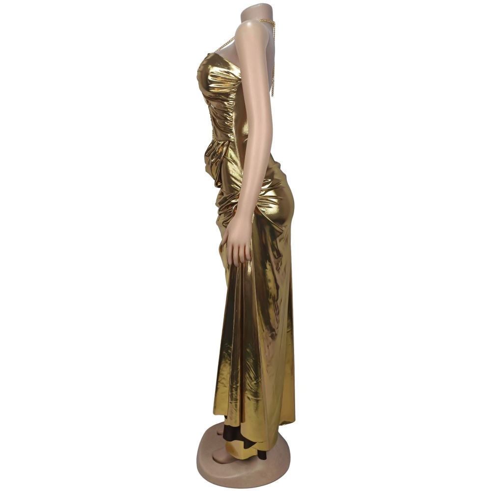 Gold chain European style sexy fashion dress for women