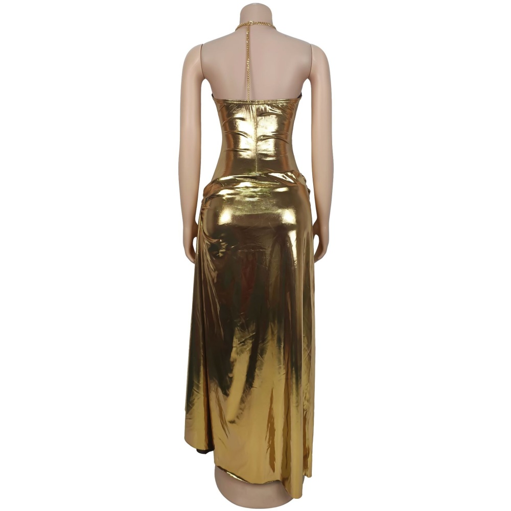 Gold chain European style sexy fashion dress for women