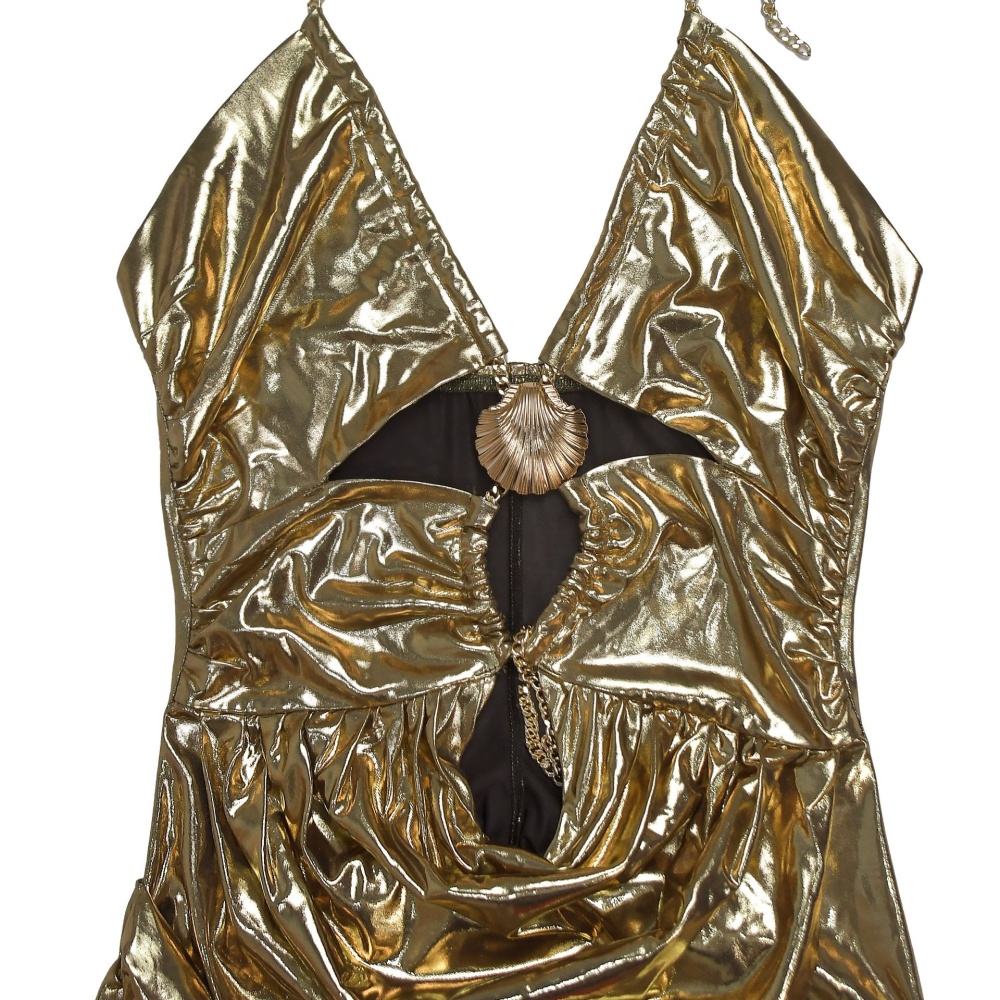 Gold chain European style sexy fashion dress for women