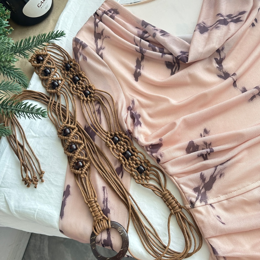 Big skirt long sleeve long dress retro floral dress