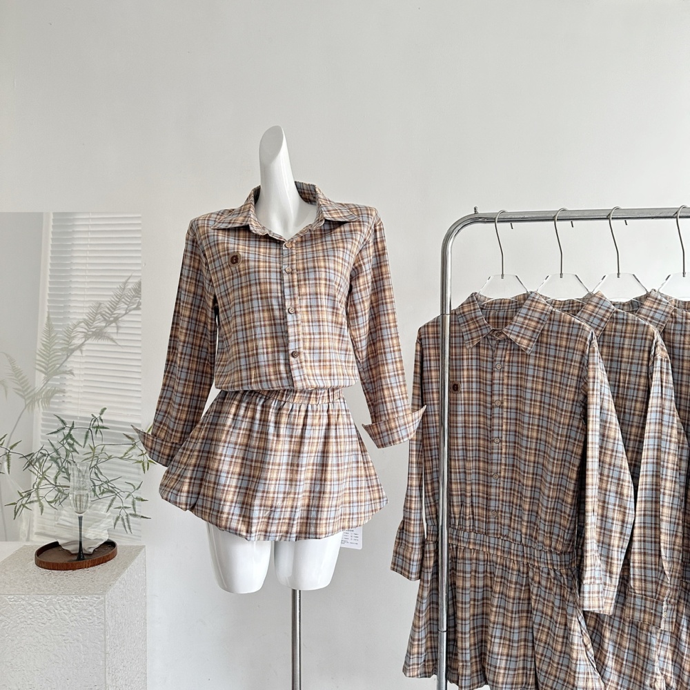 Drawstring long dress shirt for women