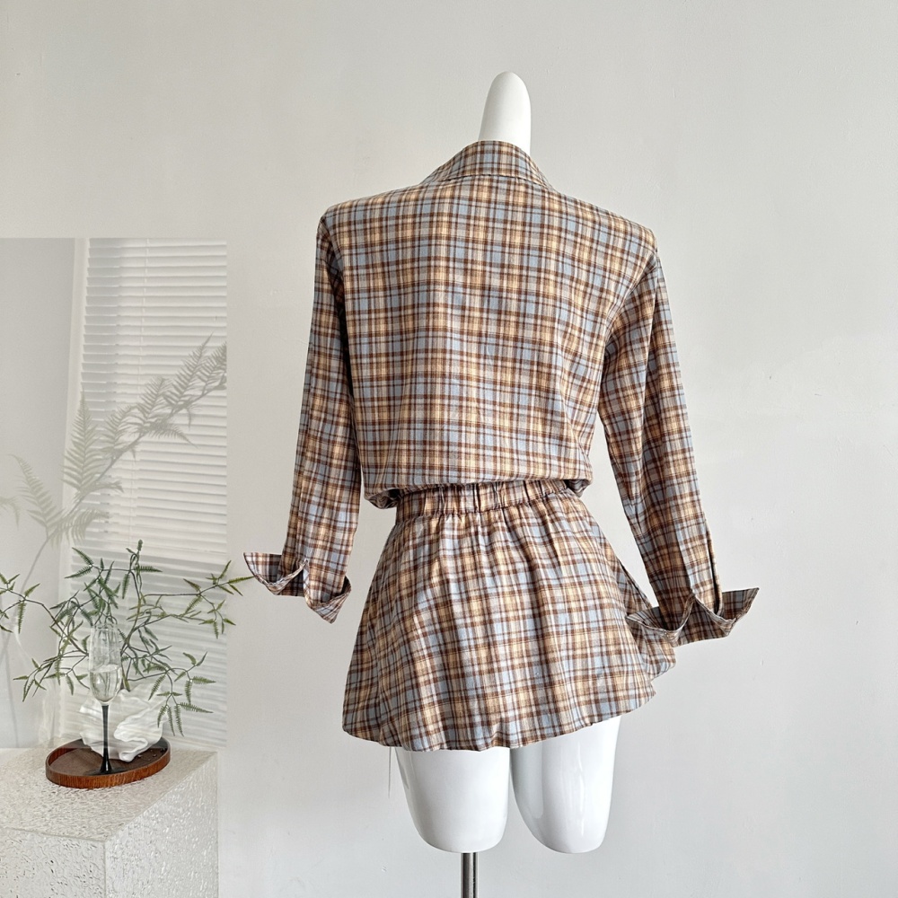 Drawstring long dress shirt for women