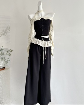 Long sleeve wide leg pants spicegirl tops a set