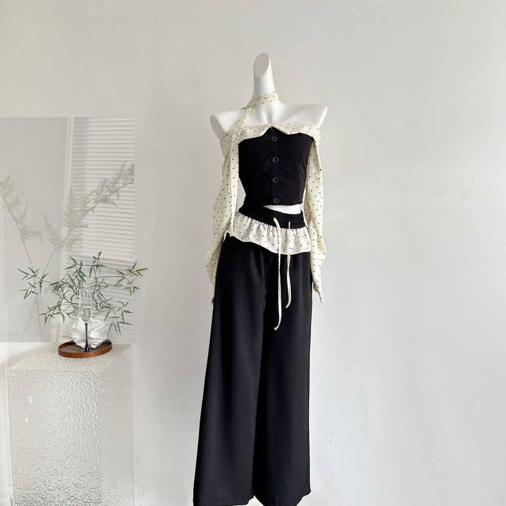 Long sleeve wide leg pants spicegirl tops a set