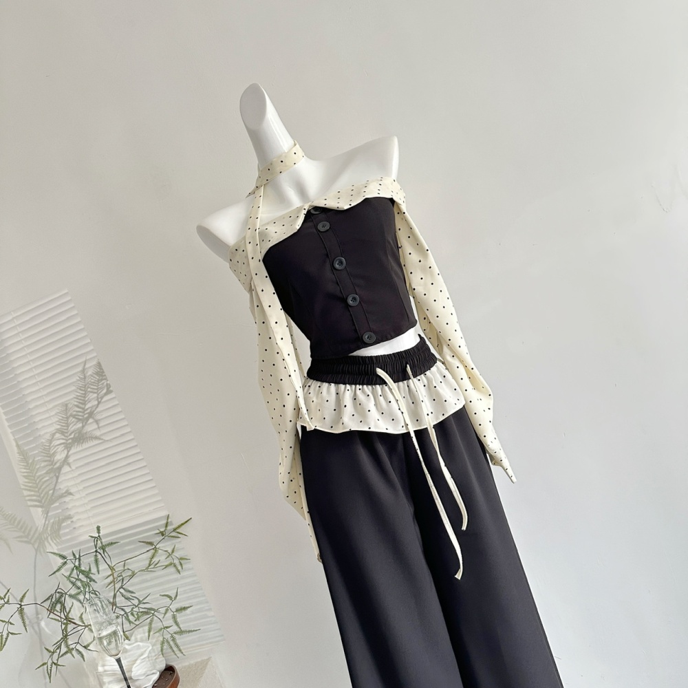 Long sleeve wide leg pants spicegirl tops a set