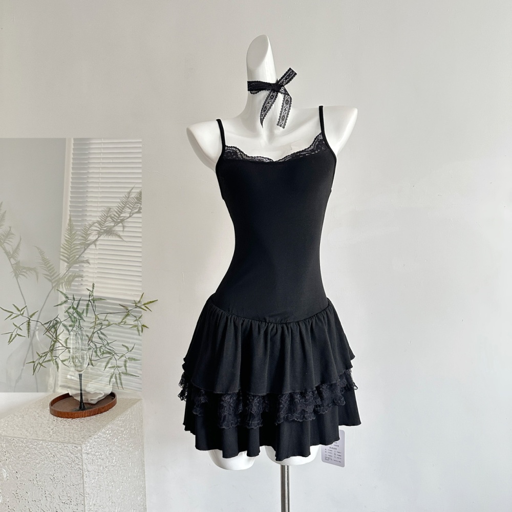 Kitten enticement smock niche autumn dress 2pcs set