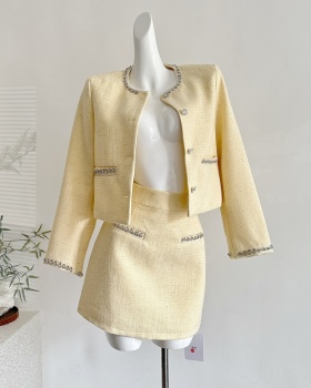 Autumn short skirt temperament coat a set for women