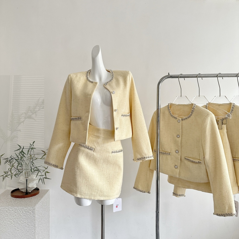 Autumn short skirt temperament coat a set for women