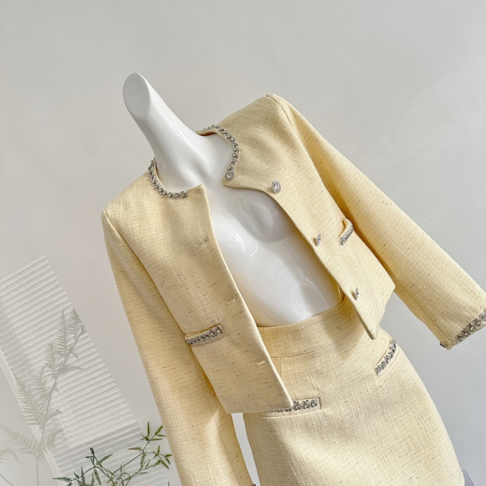 Autumn short skirt temperament coat a set for women
