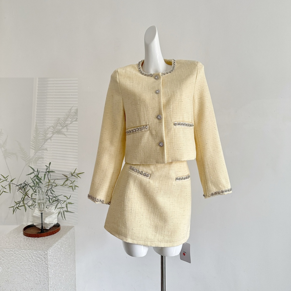 Autumn short skirt temperament coat a set for women