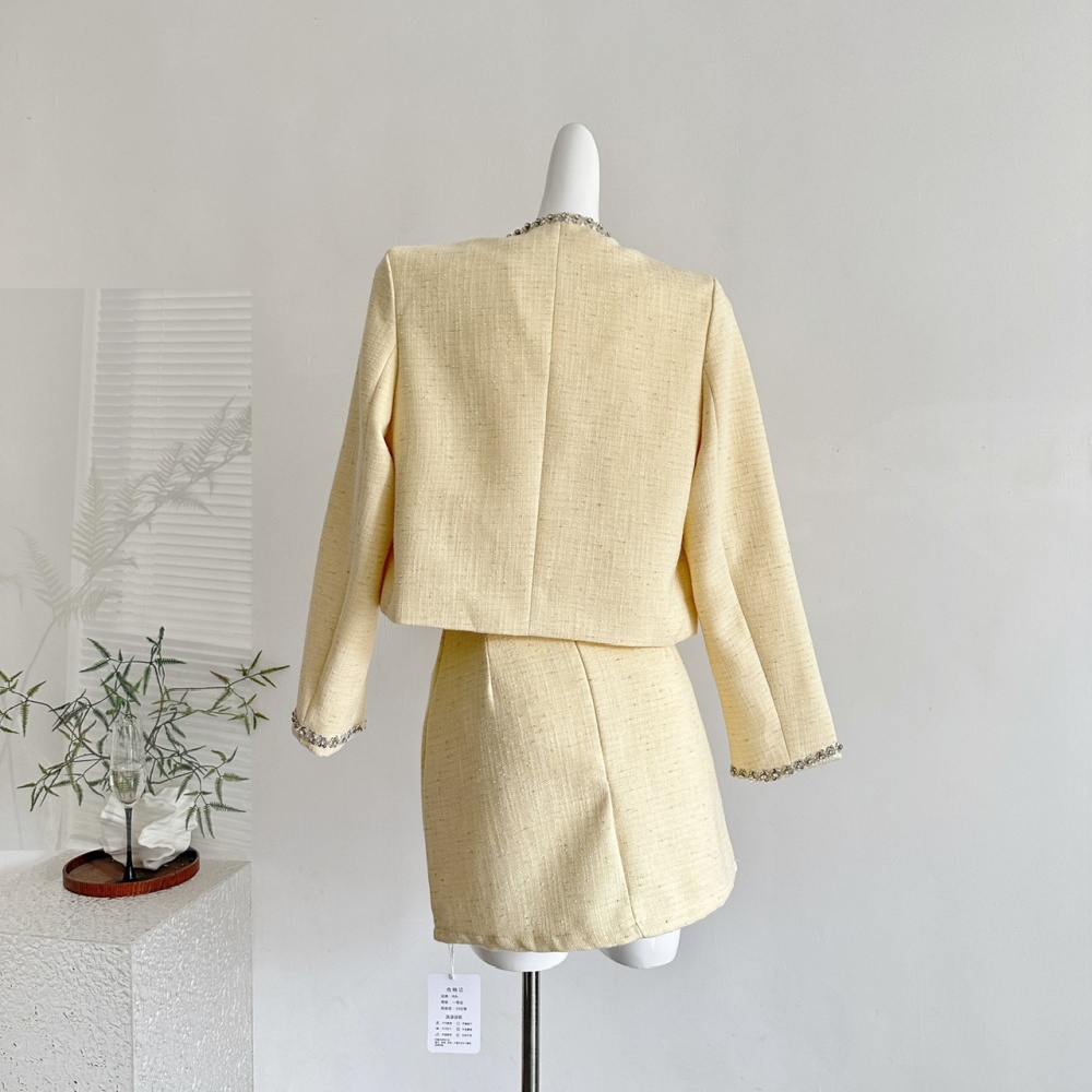 Autumn short skirt temperament coat a set for women