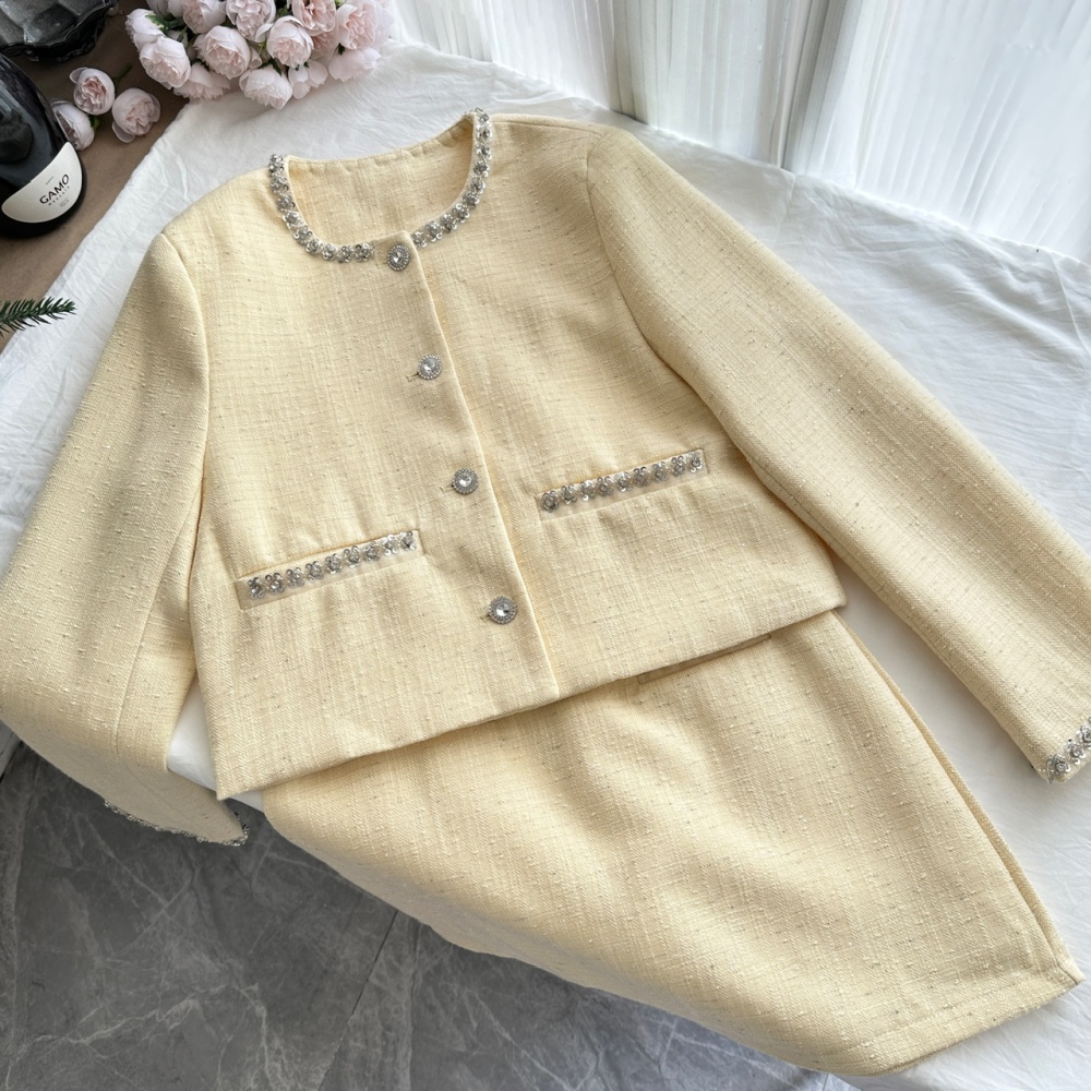 Autumn short skirt temperament coat a set for women