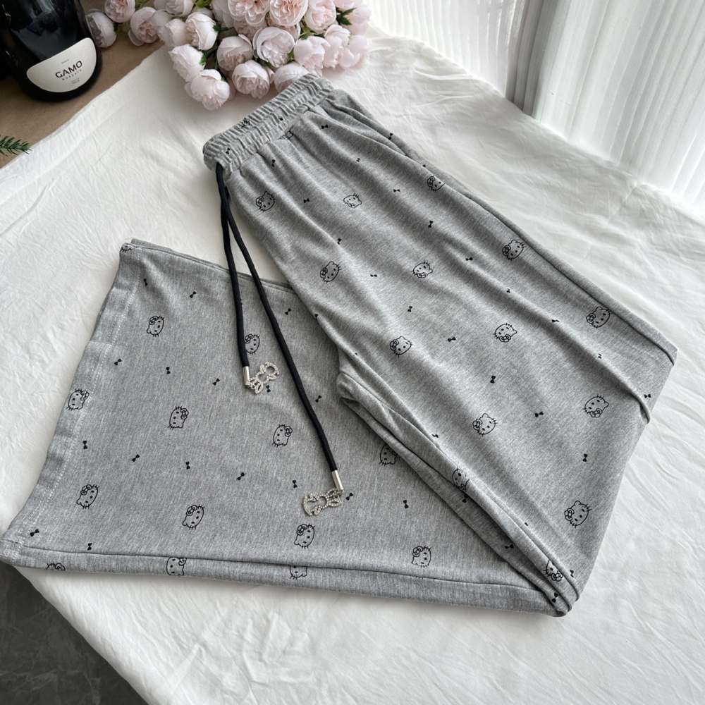 Autumn casual pants all-match halter tops 3pcs set