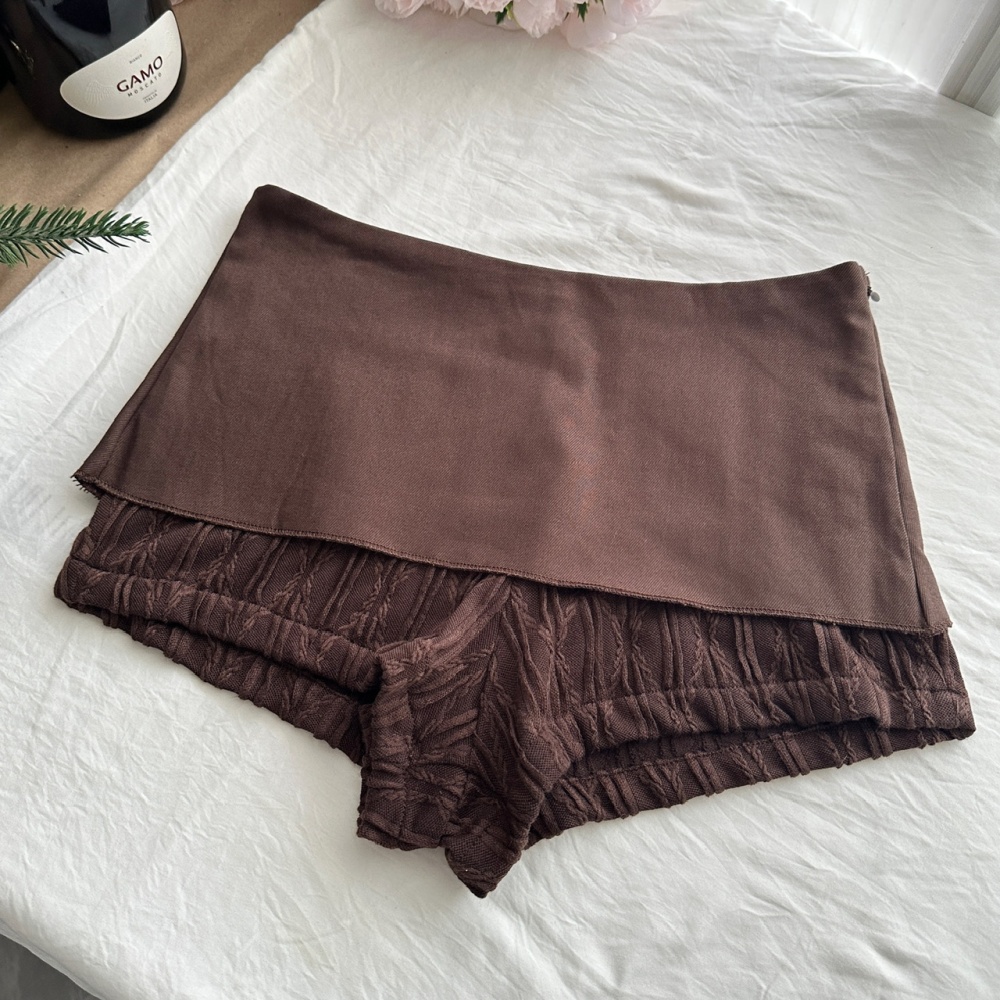 Lace sling shorts knitted back cross waistcoat a set