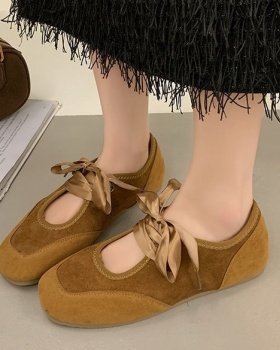 Bandage flat niche Western style retro shoes for women