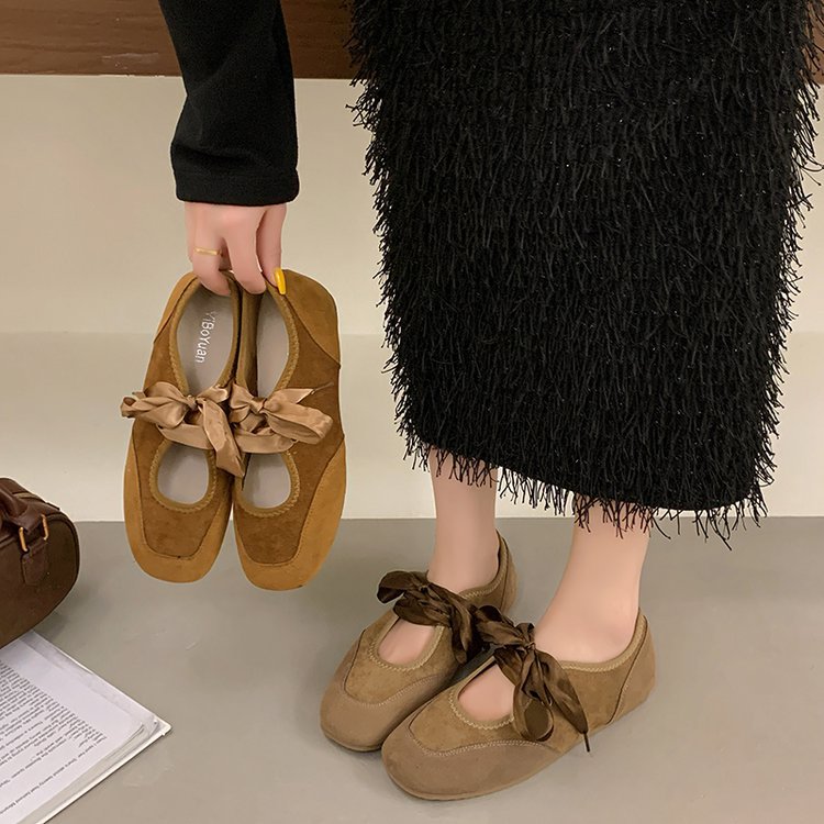 Bandage flat niche Western style retro shoes for women