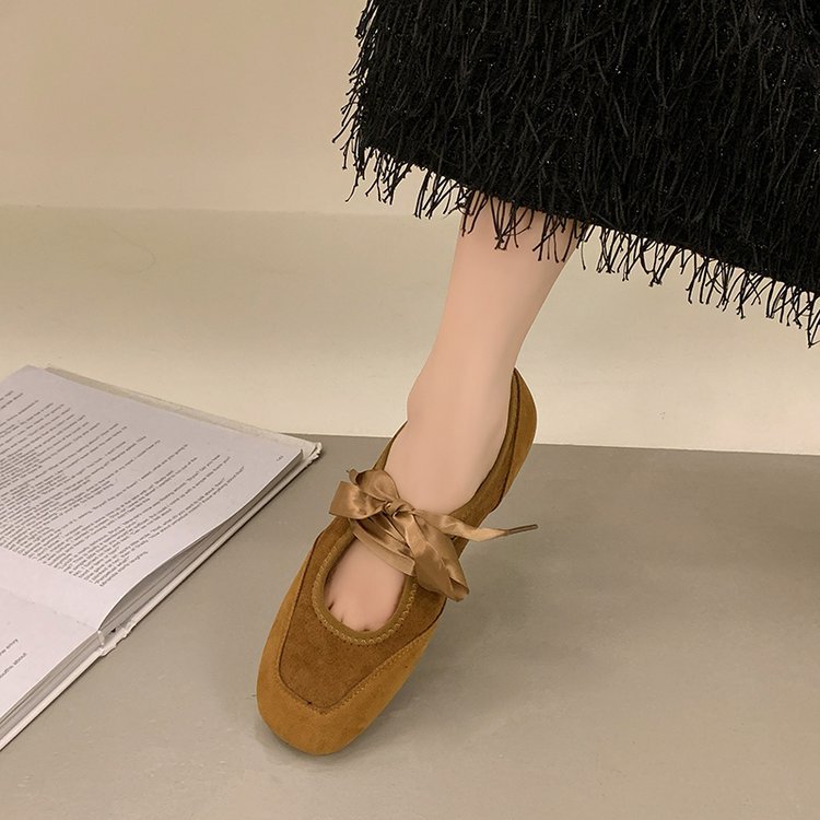 Bandage flat niche Western style retro shoes for women