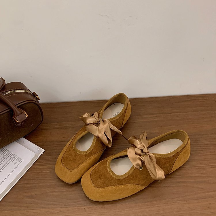 Bandage flat niche Western style retro shoes for women