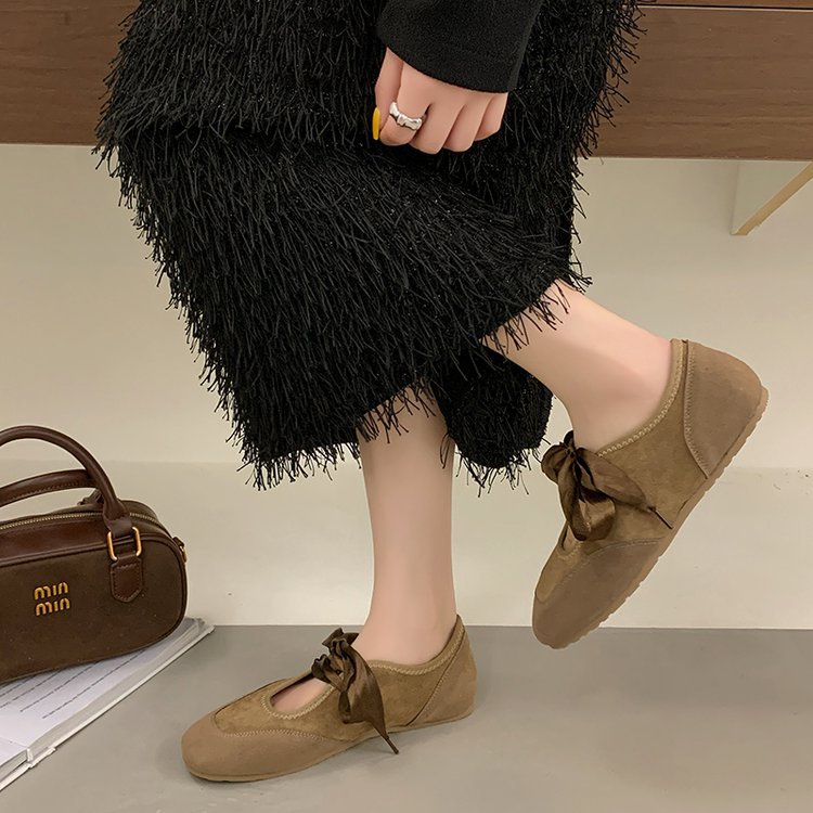 Bandage flat niche Western style retro shoes for women