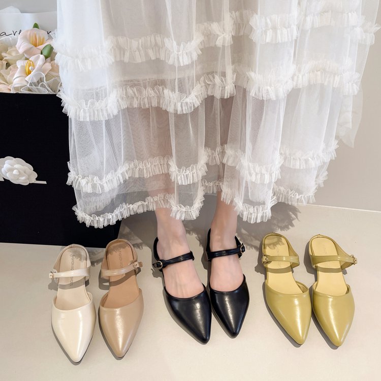 Pointed flat lazy shoes lady summer slippers for women