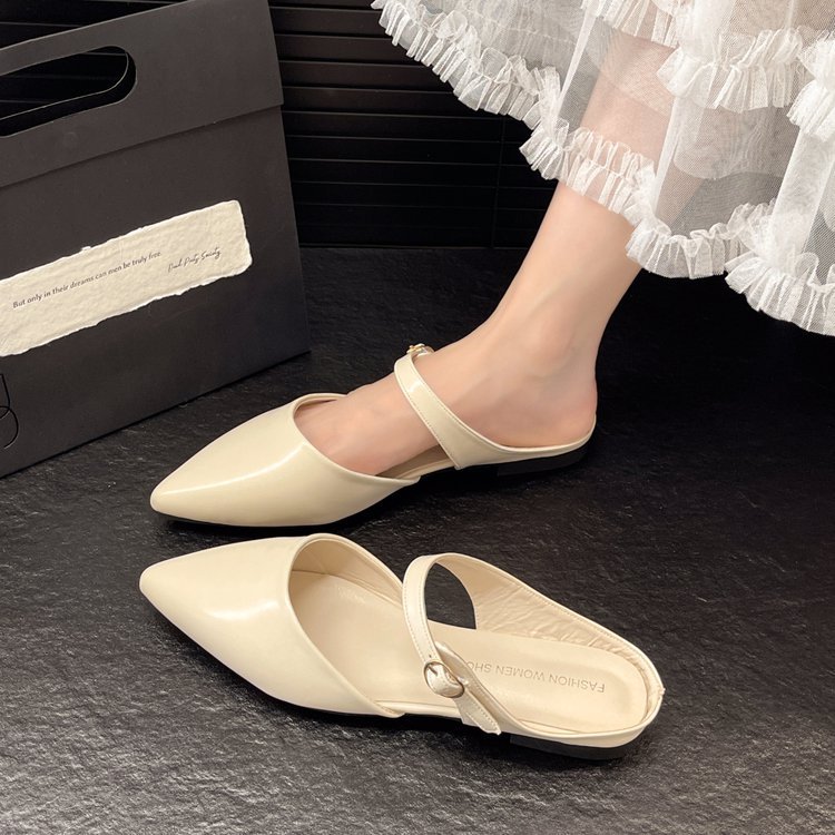 Pointed flat lazy shoes lady summer slippers for women