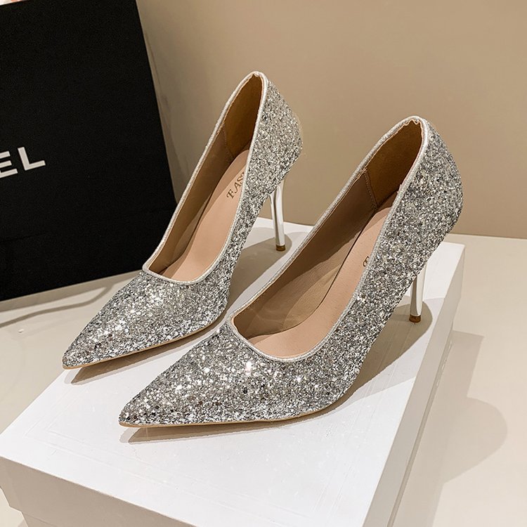 Lady autumn fine-root high-heeled shoes fashion low shoes