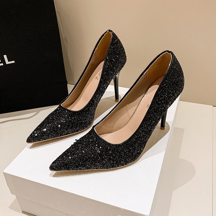 Lady autumn fine-root high-heeled shoes fashion low shoes