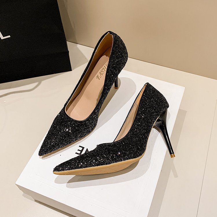 Lady autumn fine-root high-heeled shoes fashion low shoes