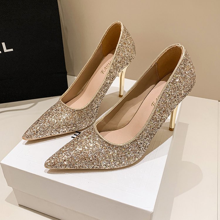 Lady autumn fine-root high-heeled shoes fashion low shoes