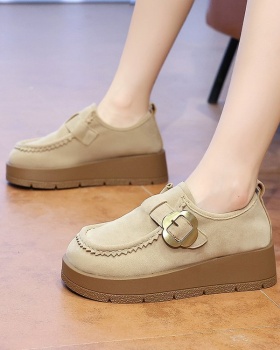 Broadcloth all-match round Casual retro shoes for women