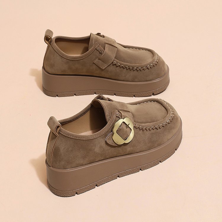 Broadcloth all-match round Casual retro shoes for women