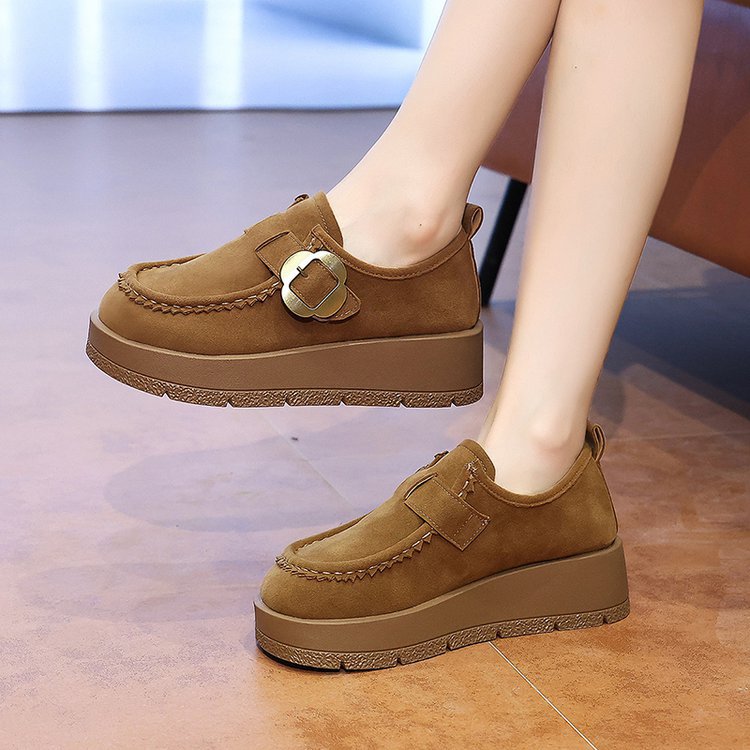 Broadcloth all-match round Casual retro shoes for women
