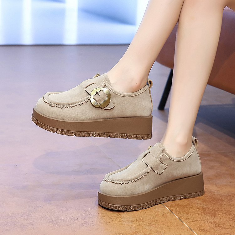 Broadcloth all-match round Casual retro shoes for women