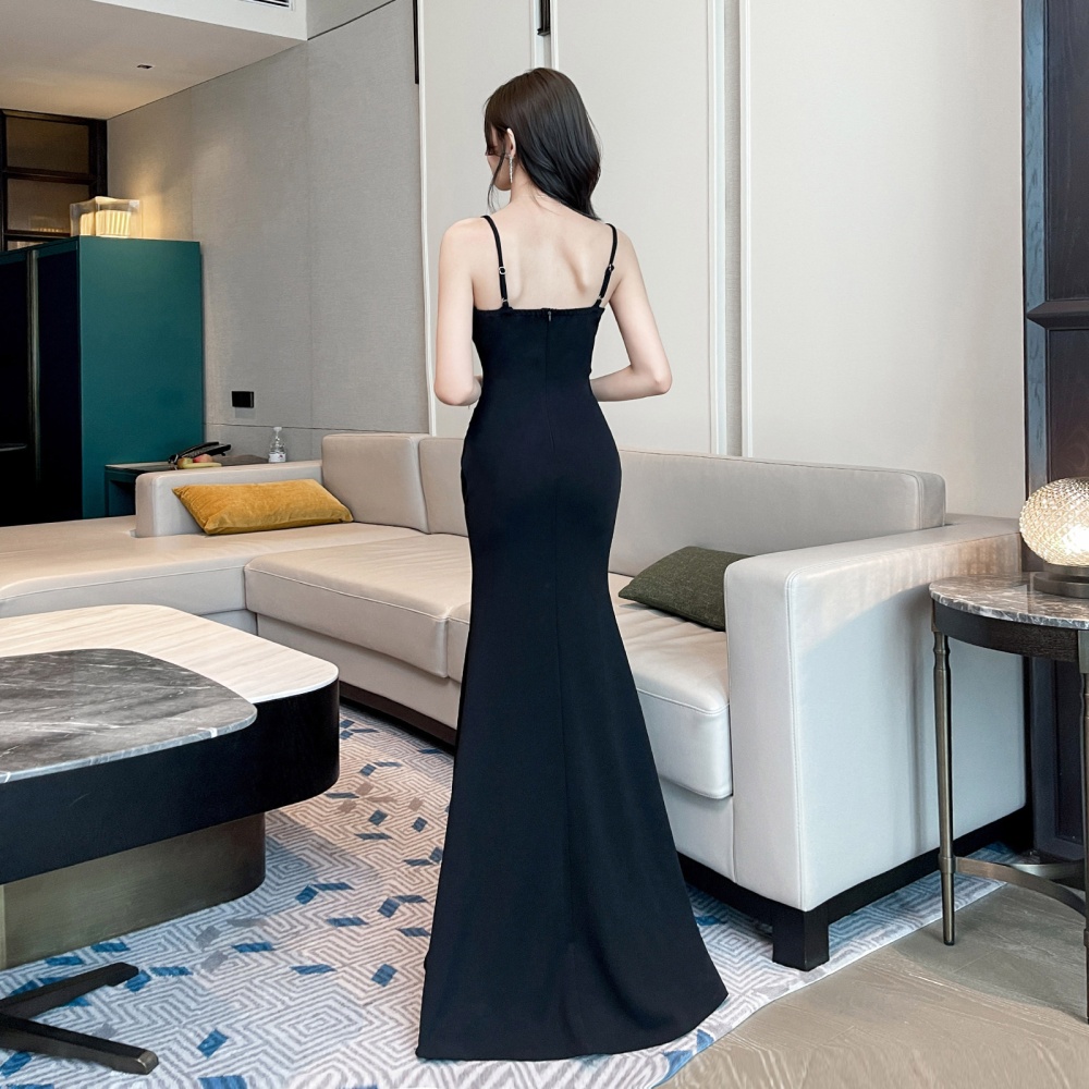Package hip nightclub long dress halter slim evening dress