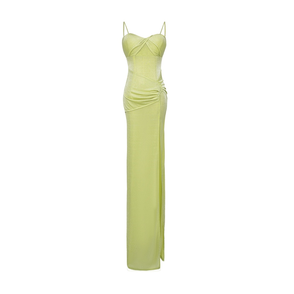 Split nightclub dress sexy package hip formal dress