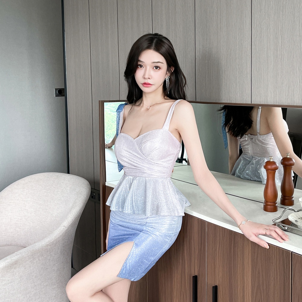 Nightclub night show tight T-back low-cut overalls dress