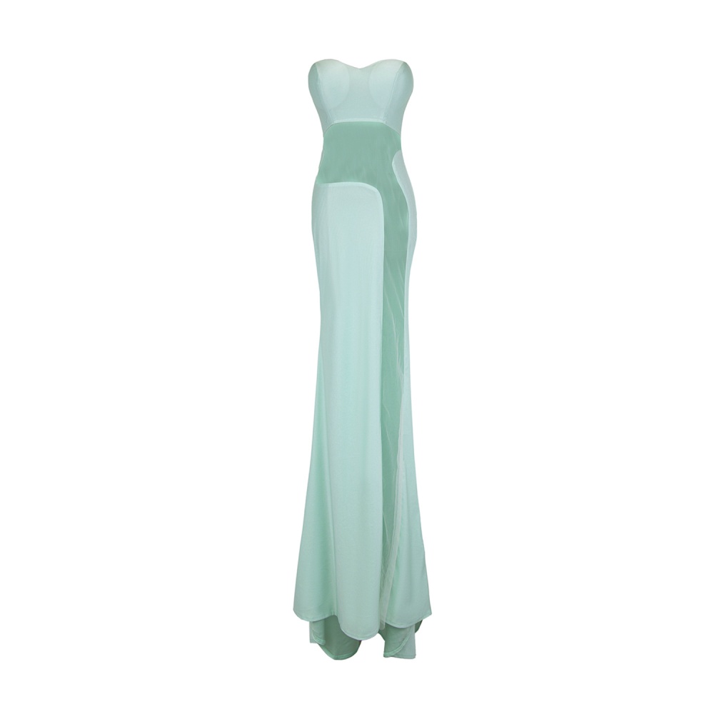 Night show gauze lady dress wrapped chest dress