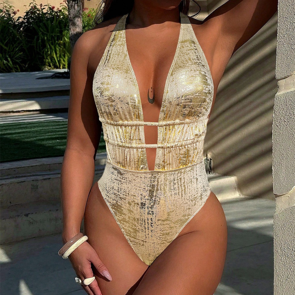 Sexy European style summer conjoined hollow swimwear