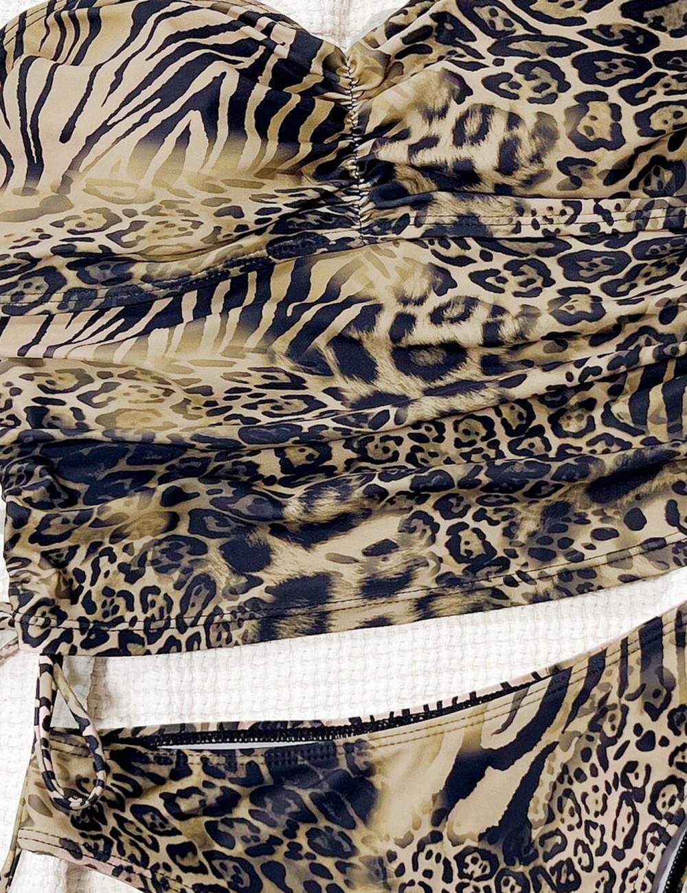 Pure leopard sexy nylon separates swimsuit for women