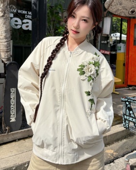 Embroidery loose cardigan Casual coat for women