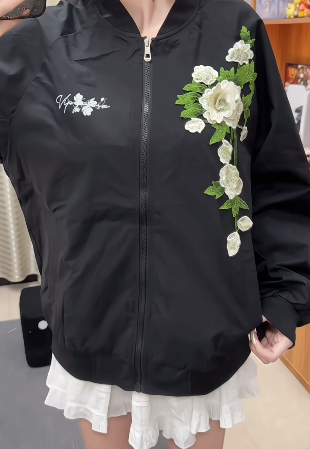 Embroidery loose cardigan Casual coat for women