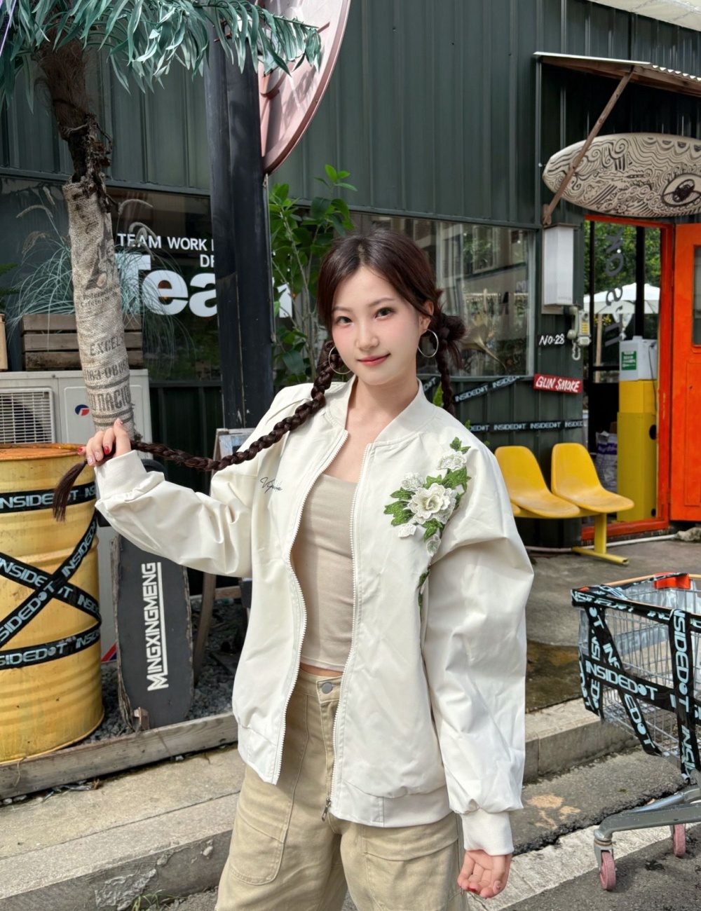 Embroidery loose cardigan Casual coat for women