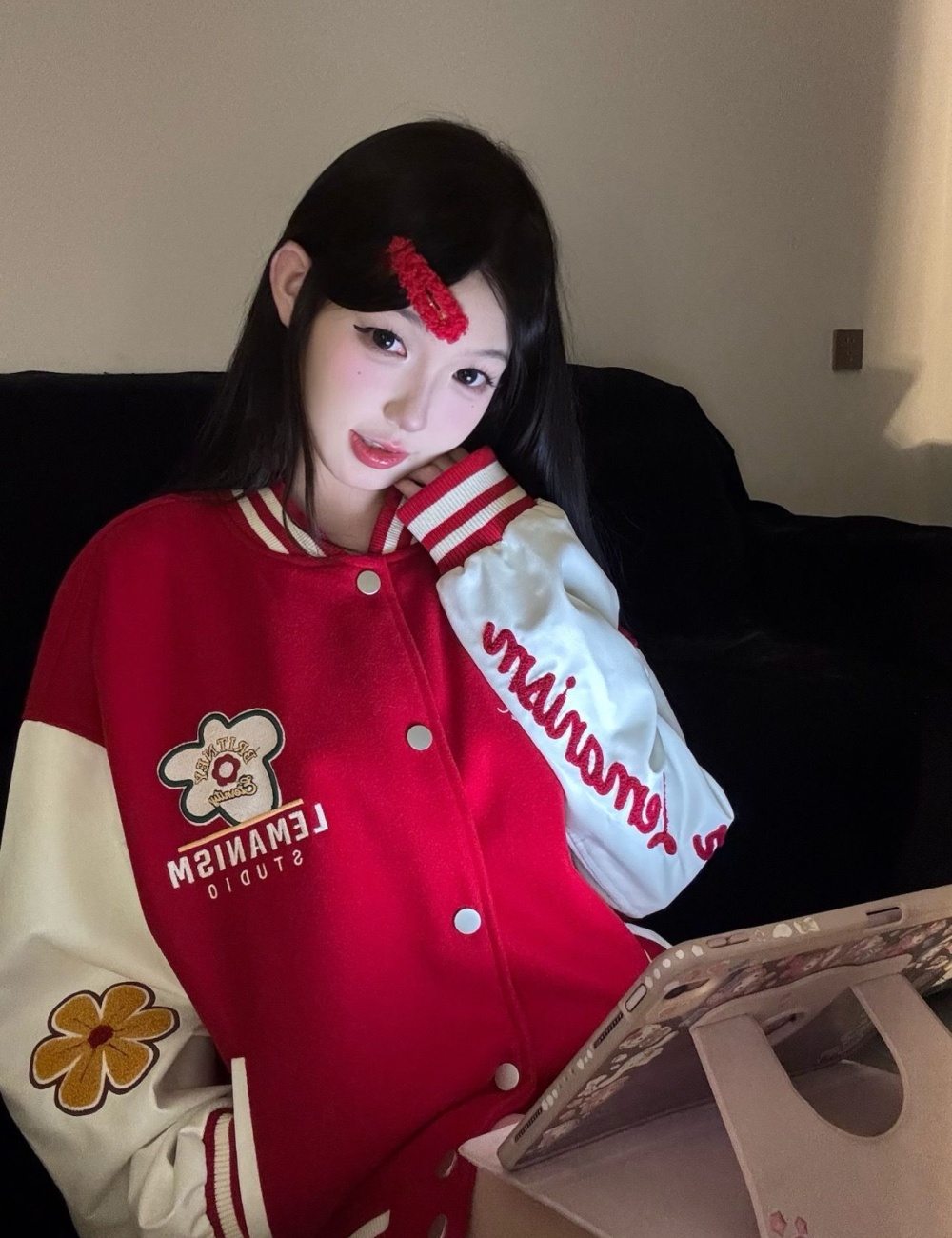 Mixed colors baseball uniforms letters coat
