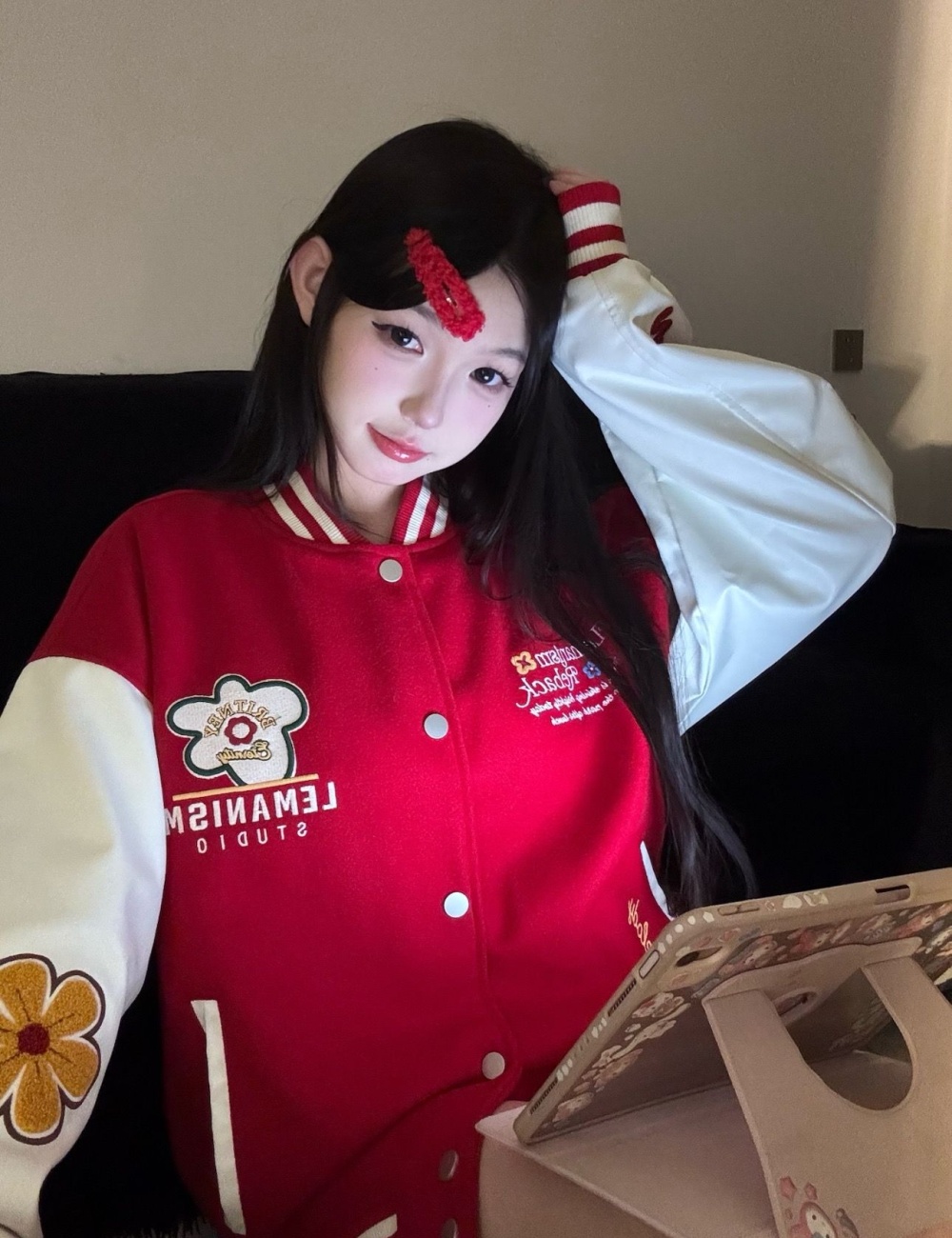 Mixed colors baseball uniforms letters coat