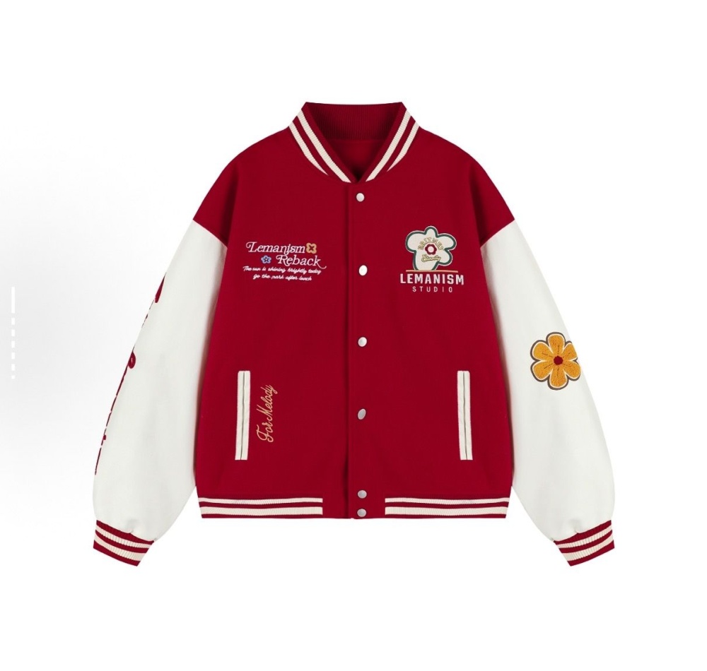 Mixed colors baseball uniforms letters coat