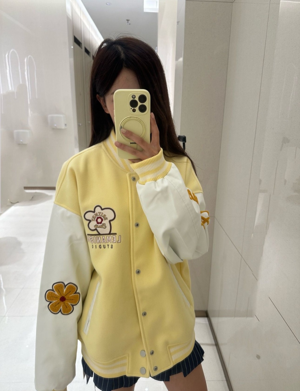 Letters splice coat autumn baseball uniforms for women
