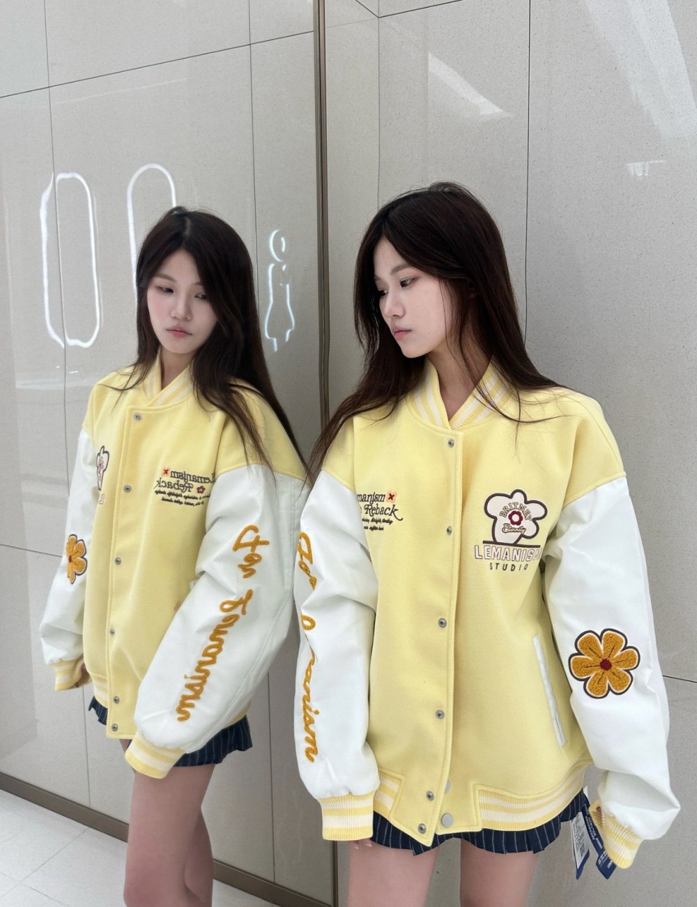 Letters splice coat autumn baseball uniforms for women