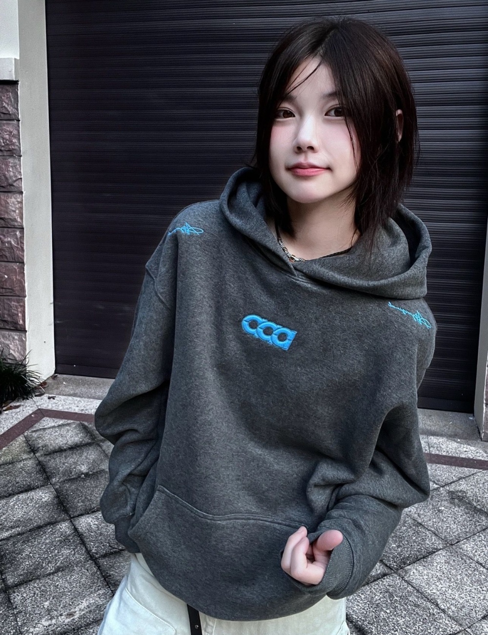 Pure cotton cotton complex thin hoodie for women