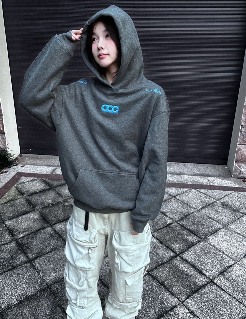 Pure cotton cotton complex thin hoodie for women