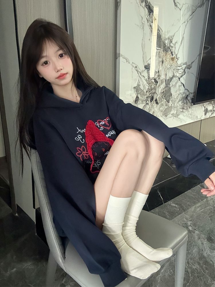 Printing complex thin cotton hoodie for women